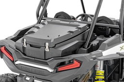27-Gallon Cargo Box for Polaris RZR (2014-2023) shown installed, Rough Country 93026A