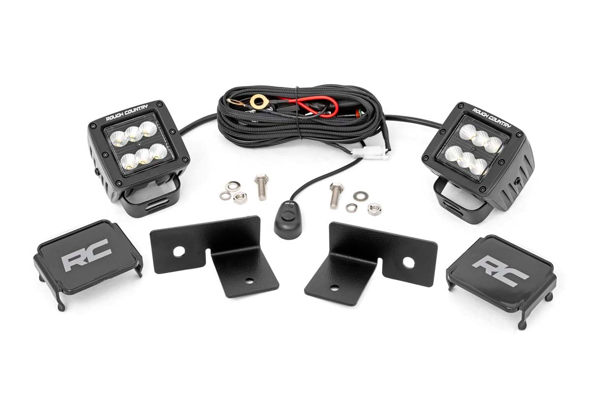 Rough Country 2-Inch Black Series LED Pod Kit for Polaris General