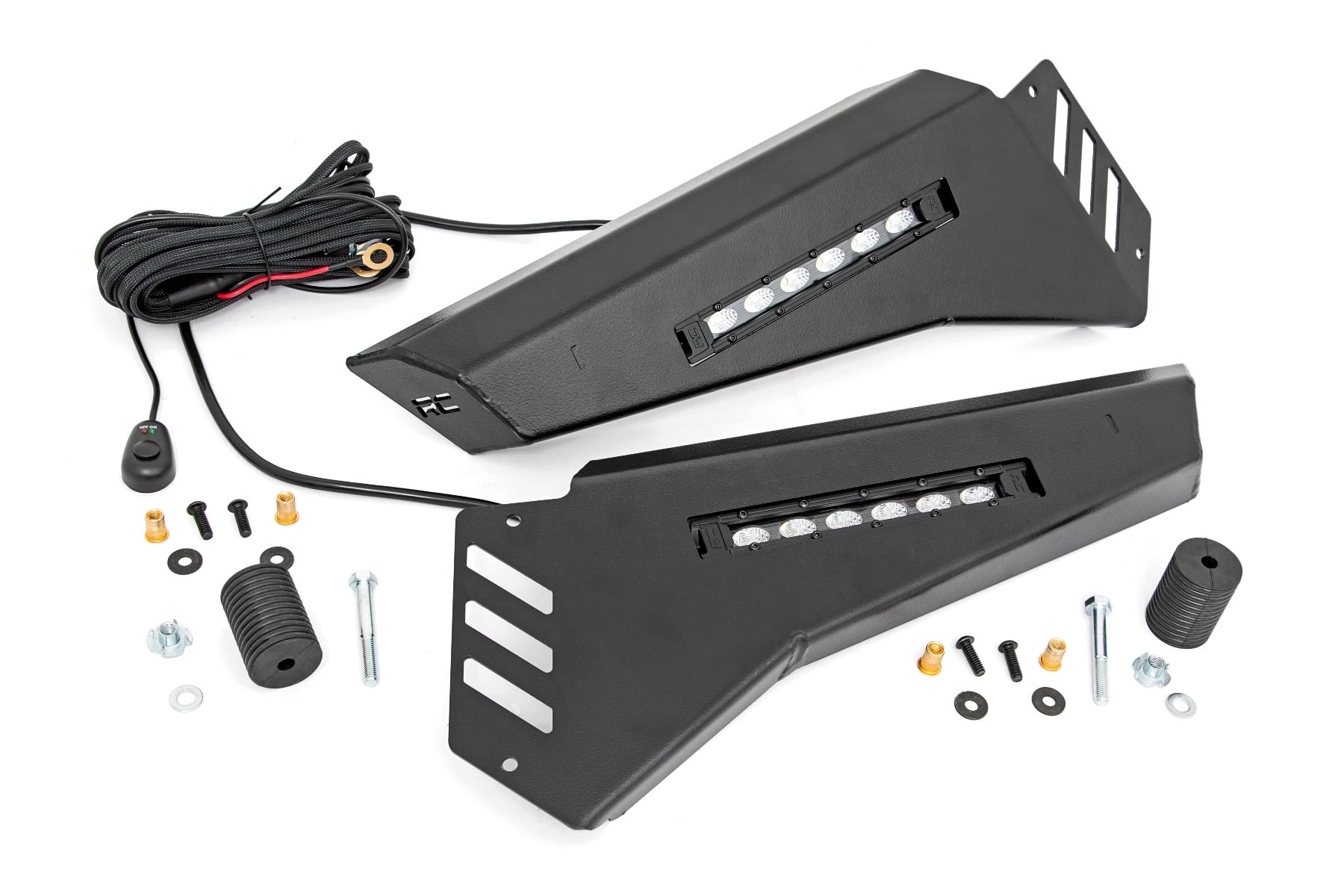 Front Bumper Wings with LED Light Bars for Polaris Ranger, Rough Country 93044