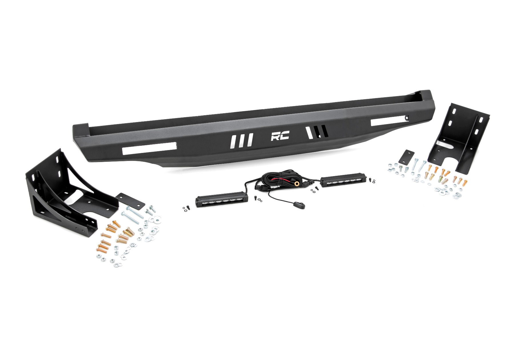 Dump Bed Rear Bumper with LED Light Bars for UTVs, Rough Country 93059