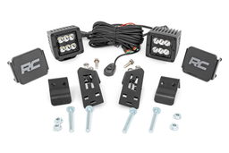 2-Inch Black Series LED Pod A-Pillar Kit for Polaris RZR PRO XP, Rough Country 93076