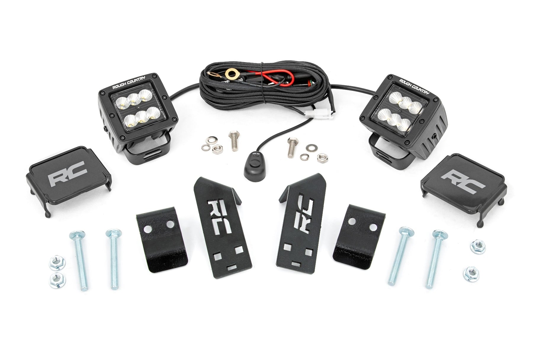 Rough Country 2-Inch Black Series LED Pod Kit for Polaris RZR PRO XP