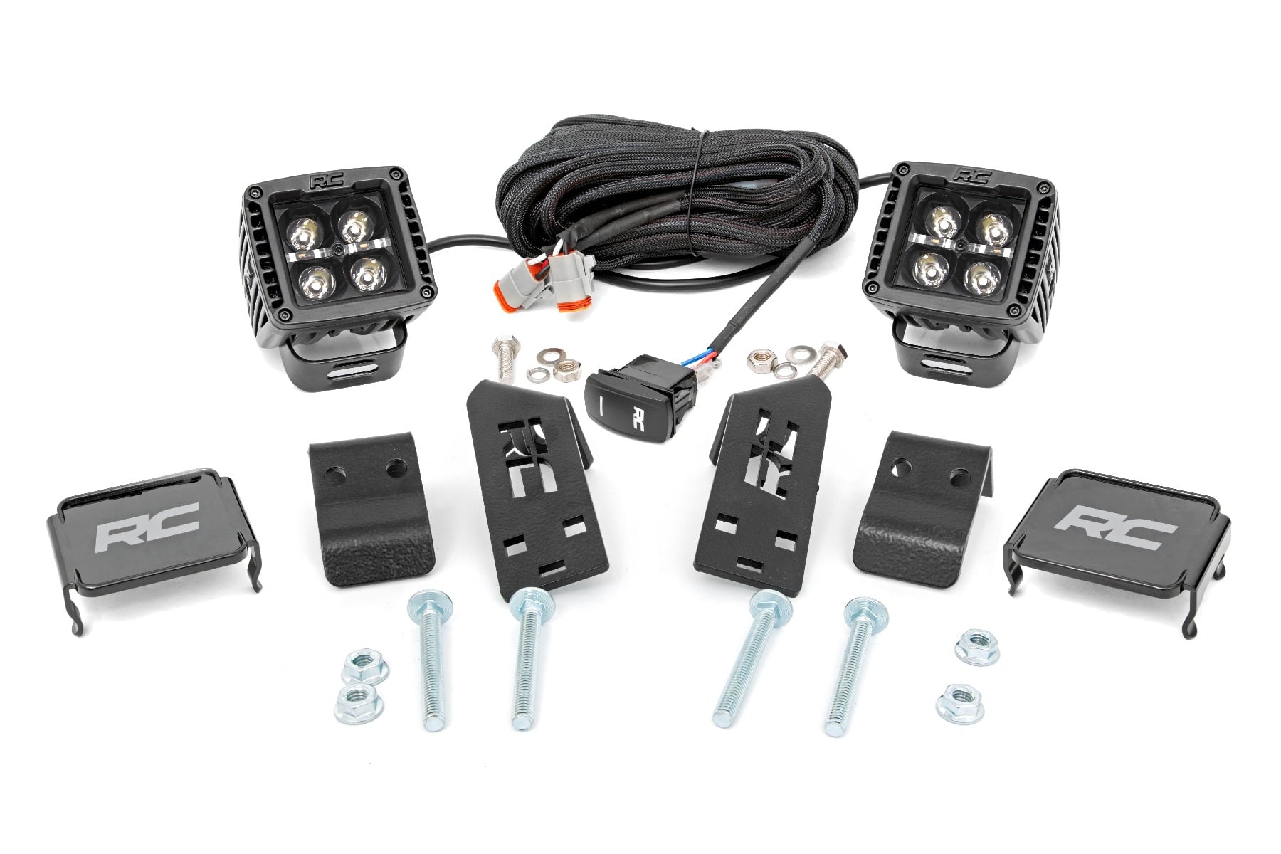 Rough Country 2-Inch LED Pod Kit with A-Pillar Mount for RZR PRO XP