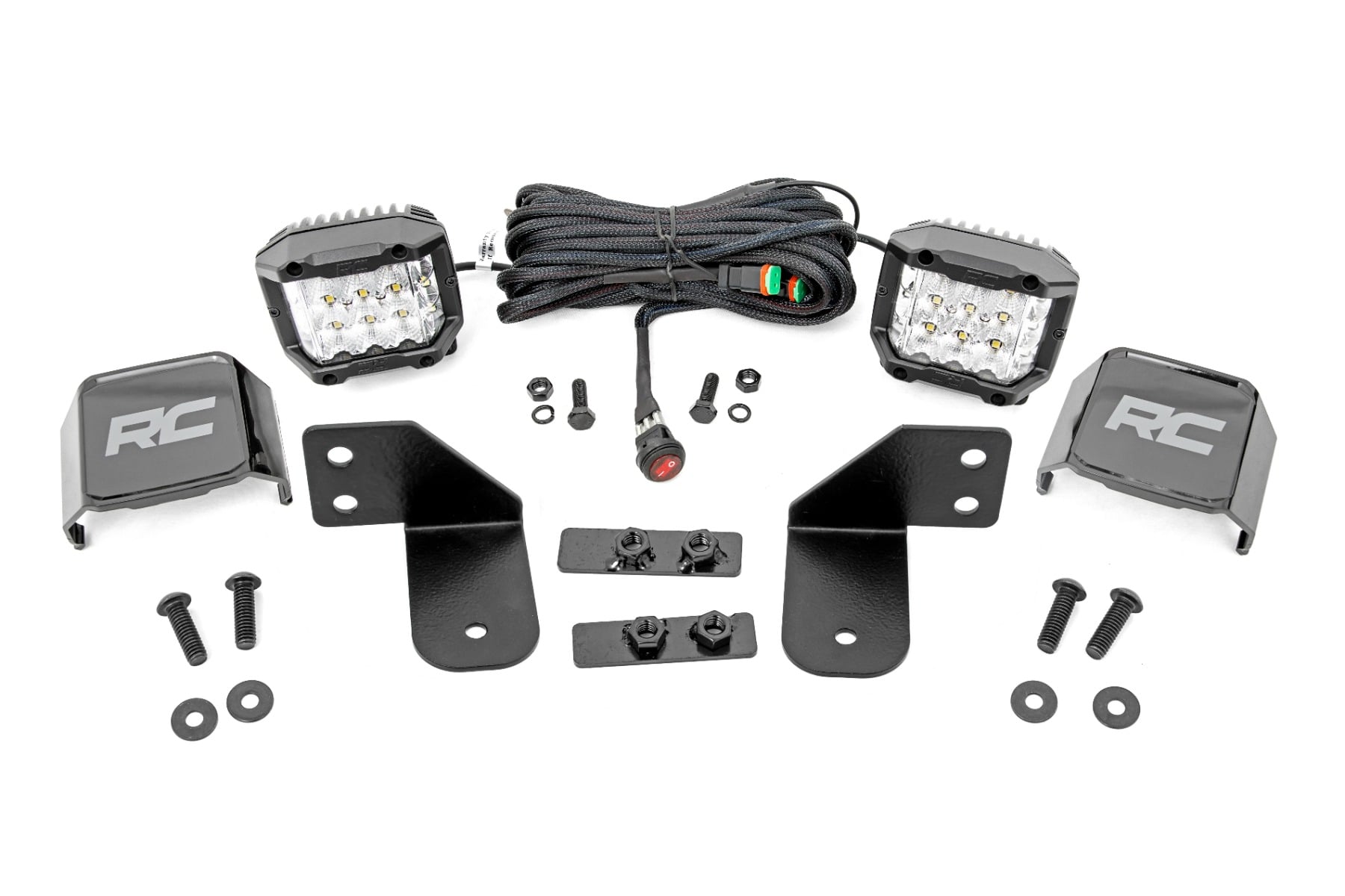 Rough Country 3-Inch Chrome Series LED Rear Cage Mount Kit for Polaris Ranger