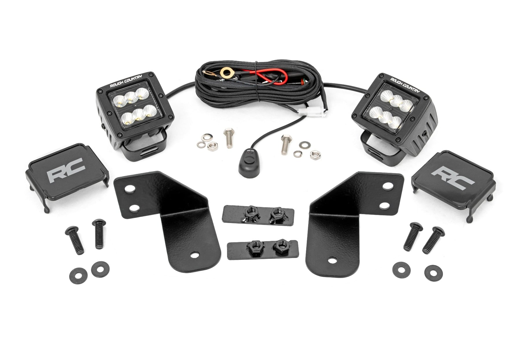 Rough Country Rear Cage Mount LED Flood Pod Kit for Polaris Ranger