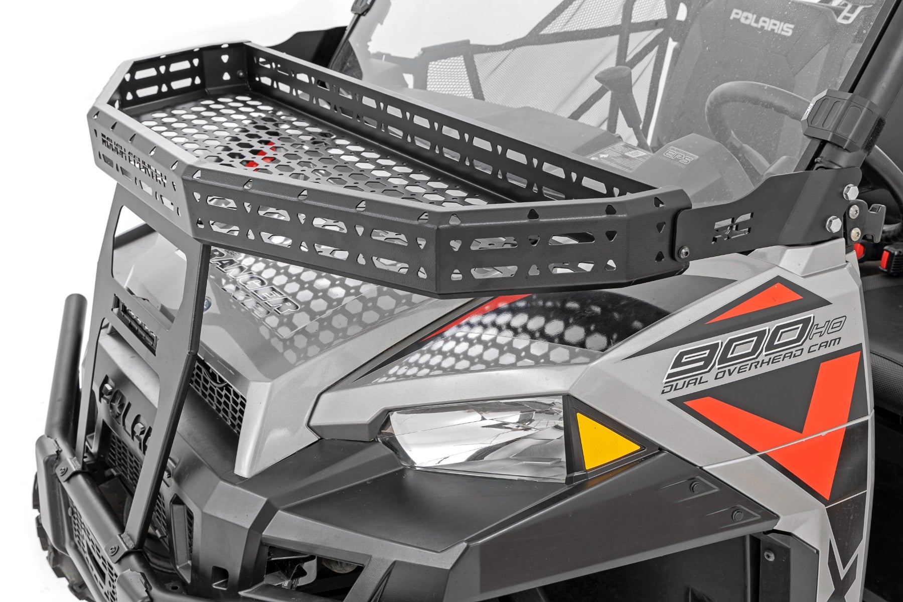 Rough Country Front Cargo Rack with LED Light Bar for Polaris Ranger