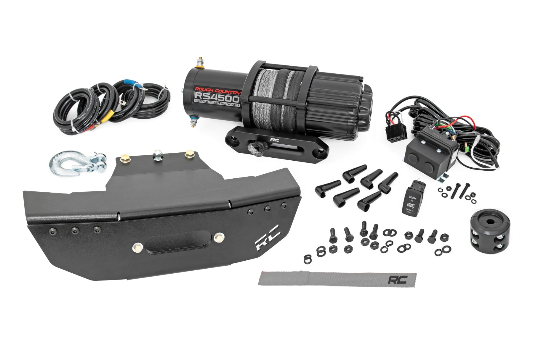 Rough Country 4500 lb Winch and Mount Kit for Polaris RZR Turbo S4
