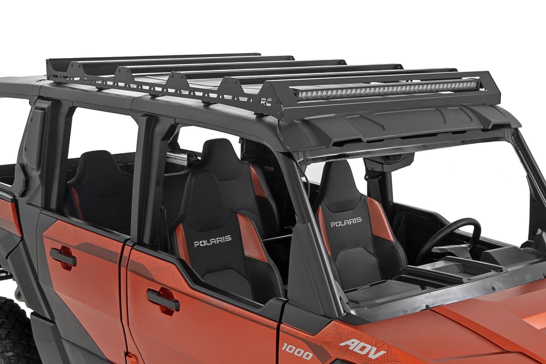 Rough Country Roof Rack with 40-Inch Black Series Light Bar for XPEDITION ADV 5