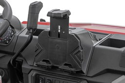 Center Console Storage Box with Tablet Holder for Polaris Ranger shown installed, Rough Country 93175