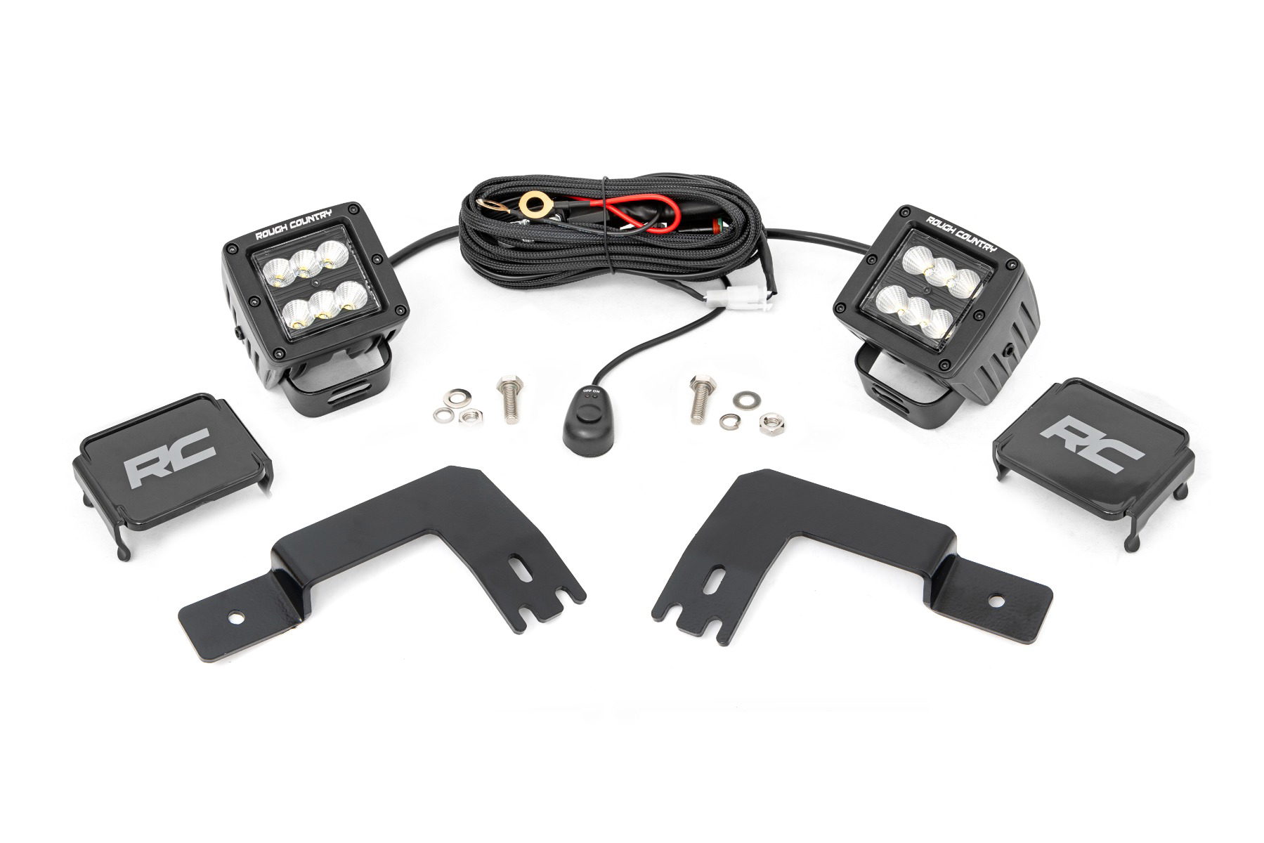Rough Country 2-Inch Black Series LED Cube Kit for Polaris XPEDITION