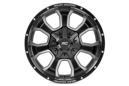 93 Series Wheel in Matte Black with Milled Accents, view 2, Rough Country 93201010