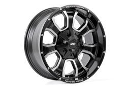 93 Series Wheel, 7-Spoke Matte Black with Milled Accents, Rough Country 93201012