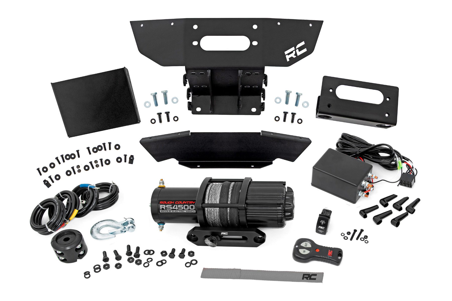 Rough Country 4500 lb Winch and Mount Kit for Polaris RZR XP 1000