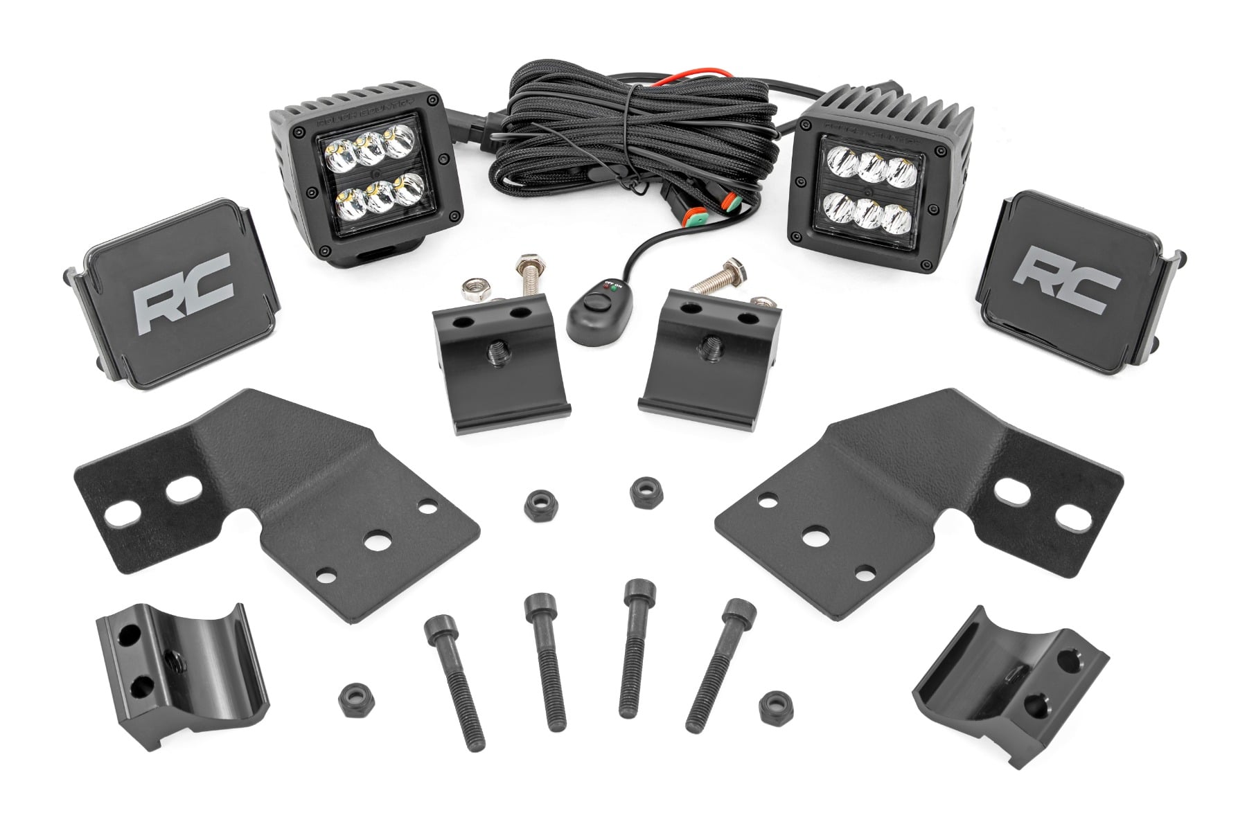 Rough Country 2-Inch Black Series LED Pod Kit for Polaris XPEDITION