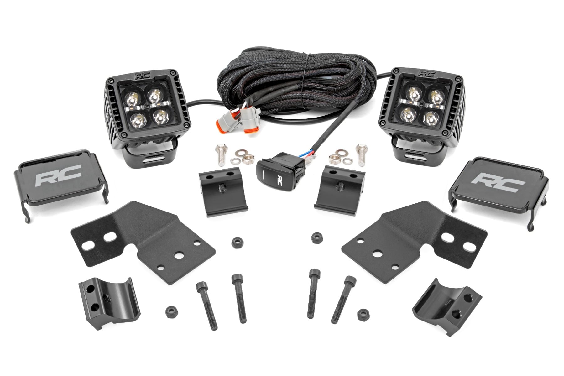 Rough Country 2-Inch Black Series LED Pod Kit for Polaris XPEDITION