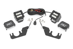 2-Inch Black Series LED Pod Kit with Rear Mount for Kawasaki Teryx, Rough Country 94007
