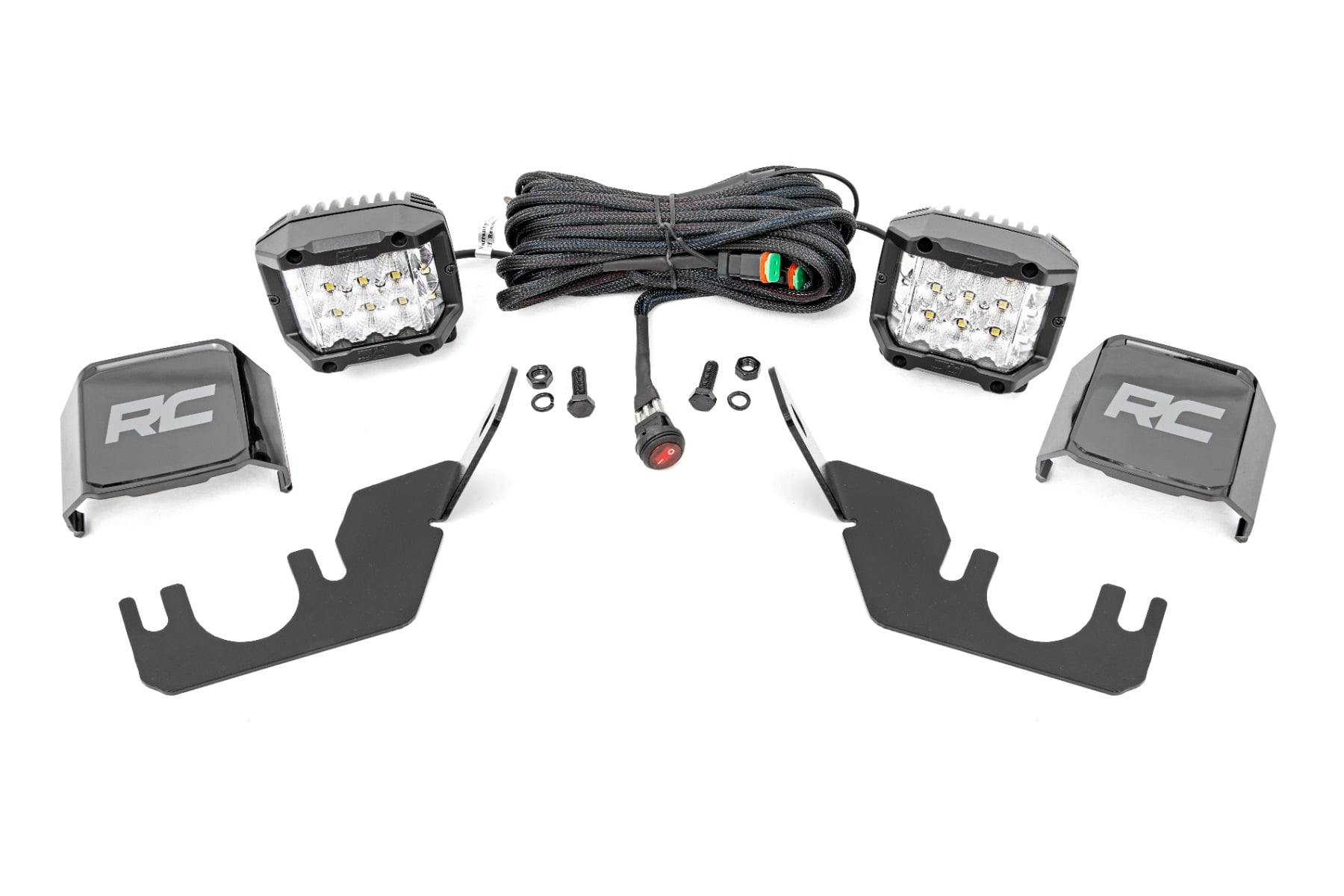 Rough Country Rear Chrome Wide Angle Light Kit for Kawasaki Teryx
