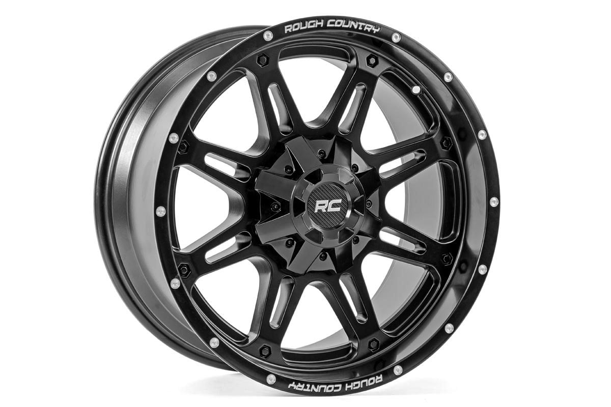Rough Country 94 Series Wheel, Matte Black with Milled Accents