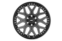 95 Series Wheel, Gloss Black with Machined Accents, view 2, Rough Country 95201017M