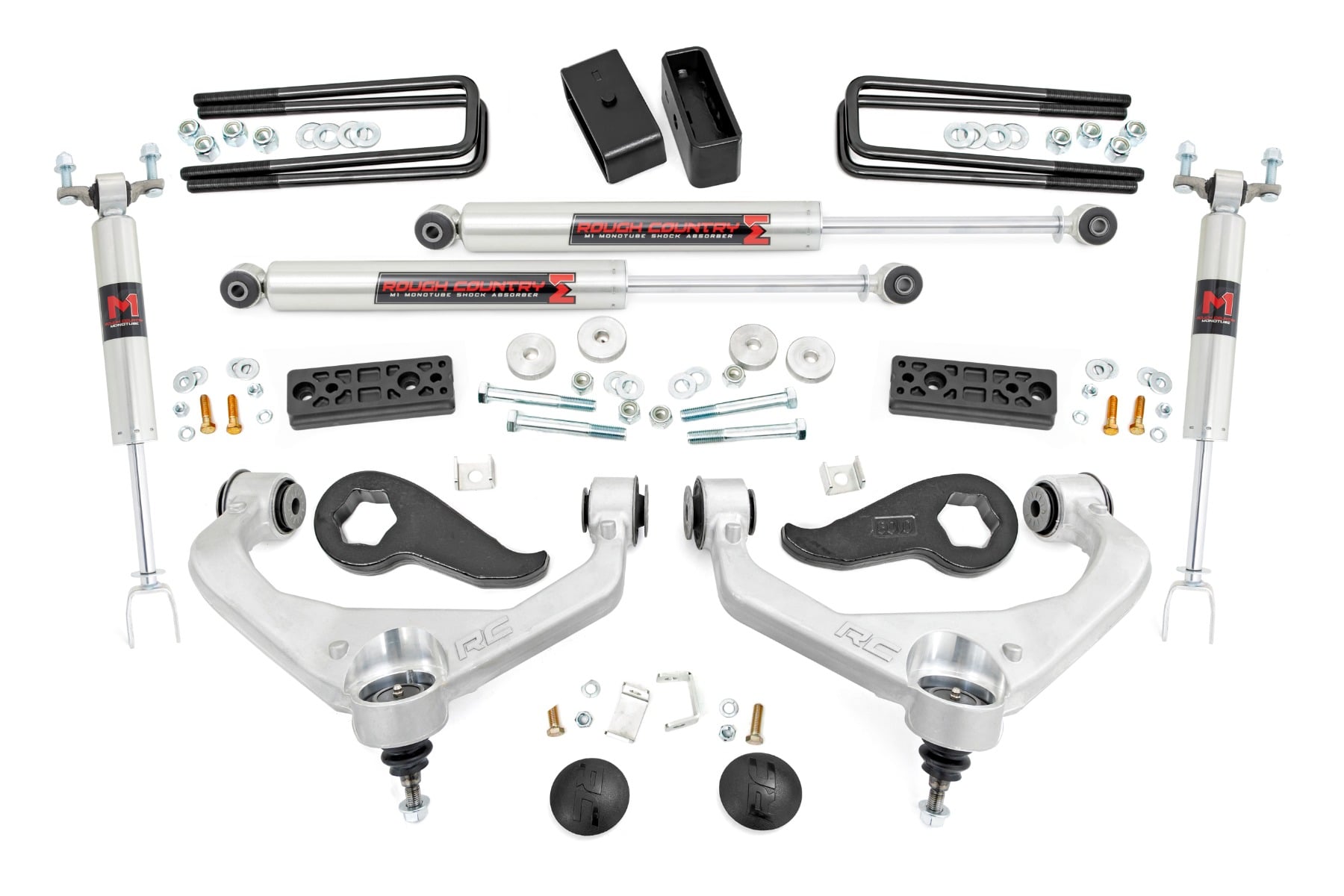 Rough Country 3-Inch Lift Kit with M1 Shocks for Silverado/Sierra 3500HD