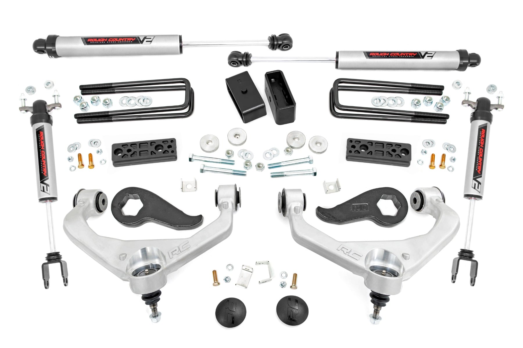 Rough Country 3-Inch Lift Kit with V2 Shocks for Silverado/Sierra 3500HD