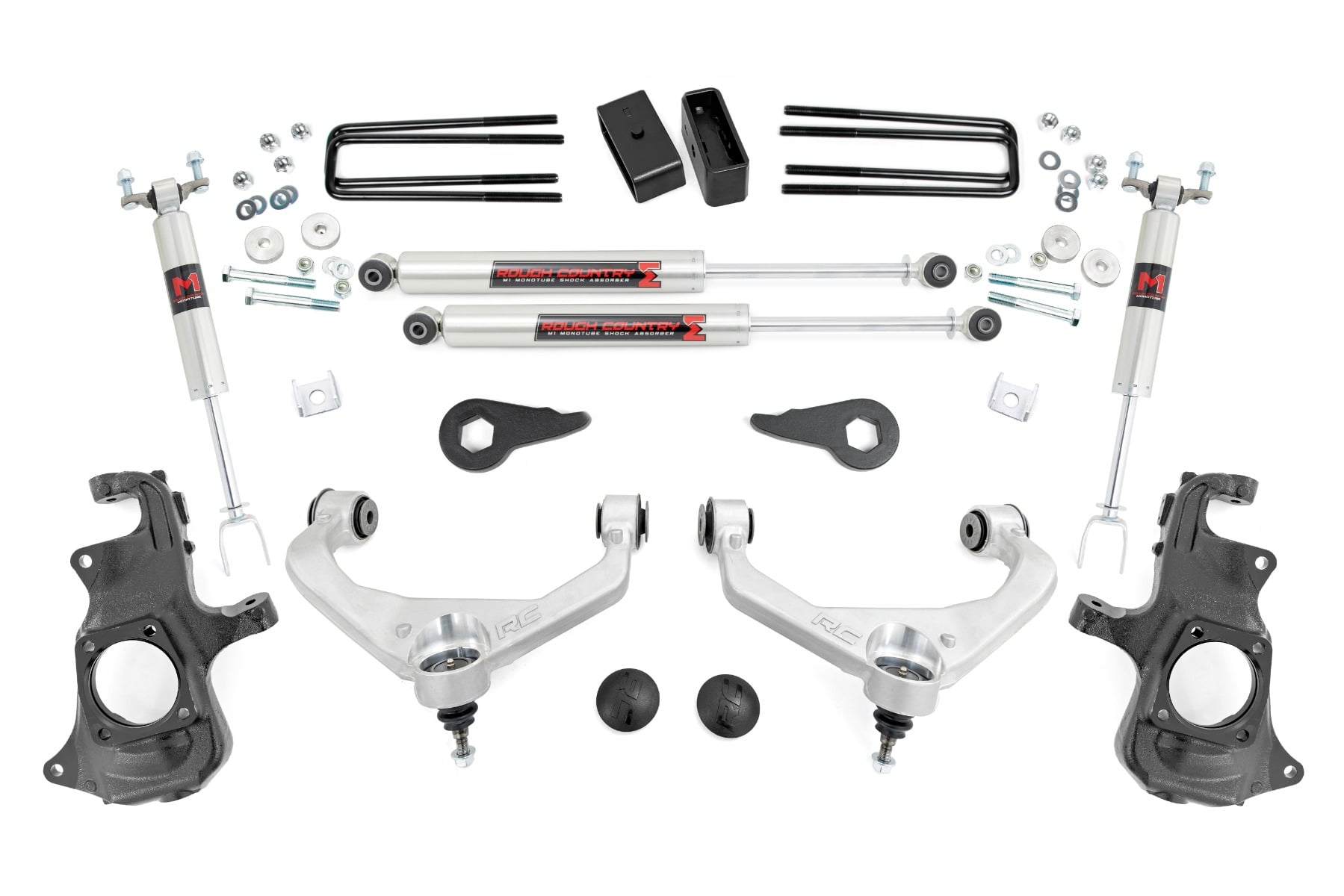 Rough Country 3.5-Inch Lift Kit with M1 Shocks for Silverado/Sierra HD