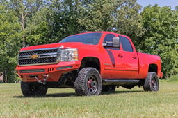 3.5-Inch Lift Kit with V2 Shocks for Silverado/Sierra HD (2011–2019) — Part 95770RED, view 4, Rough Country