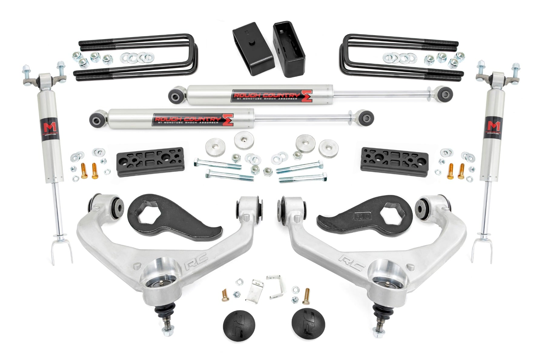 Rough Country 3-Inch Lift Kit with M1 Shocks for Silverado/Sierra HD