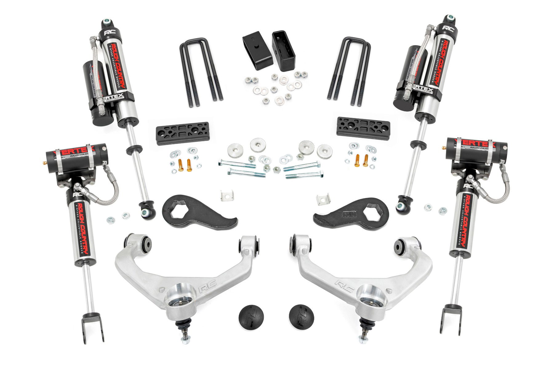 Rough Country 3-Inch Lift Kit with Vertex Shocks for 2500HD/3500HD