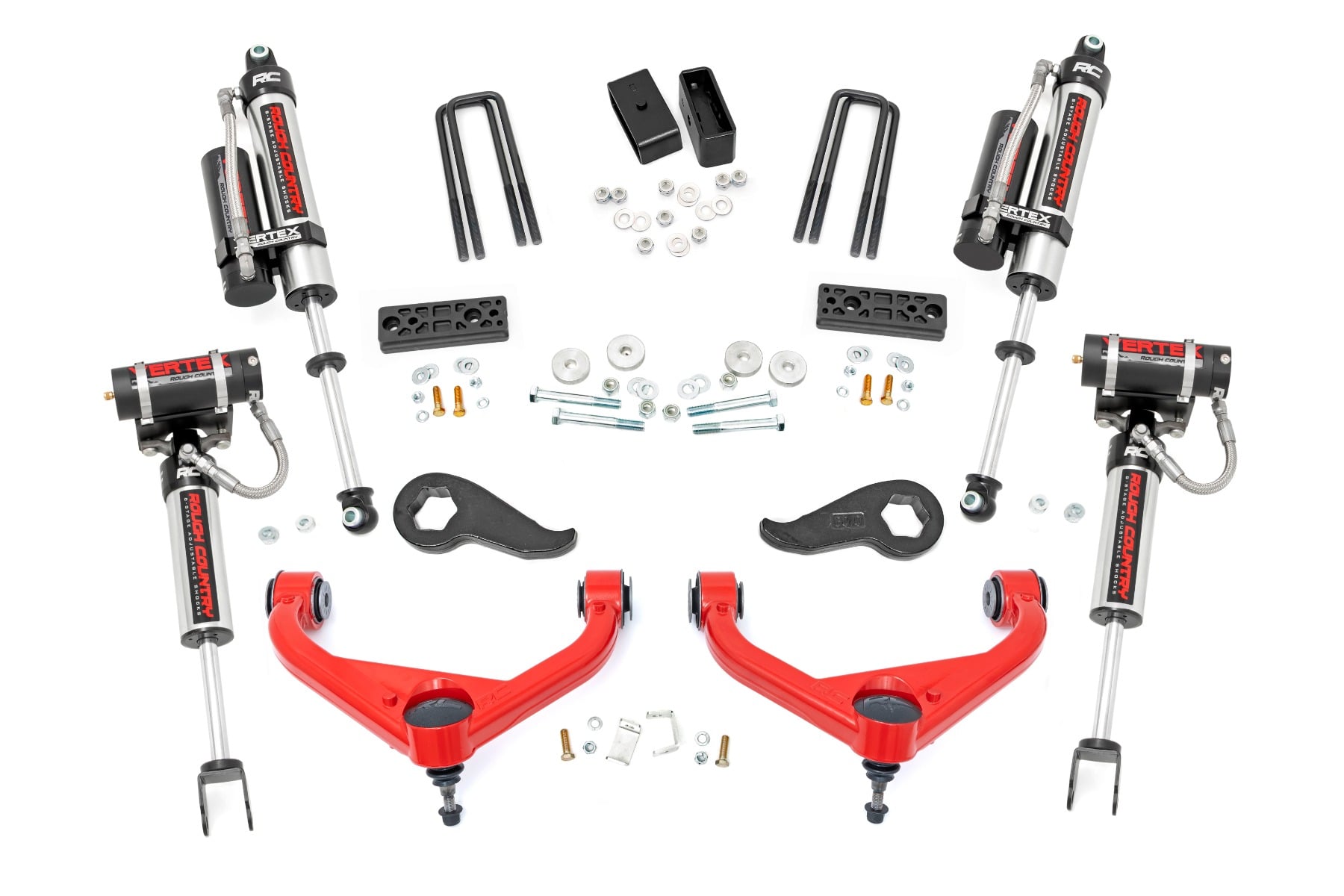 Rough Country 3-Inch Lift Kit with Vertex Shocks for GM 2500HD/3500HD