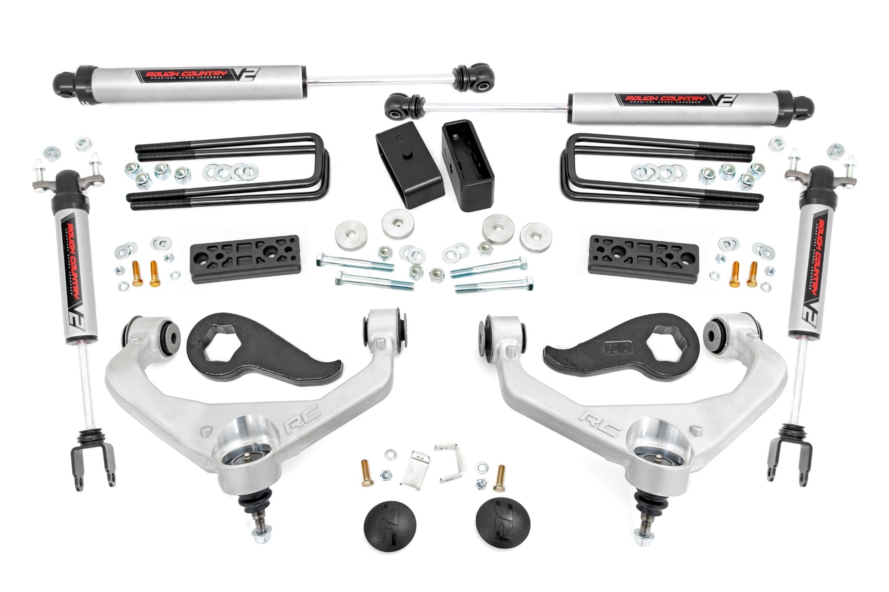 Rough Country 3-Inch Lift Kit with V2 Shocks for Silverado/Sierra HD