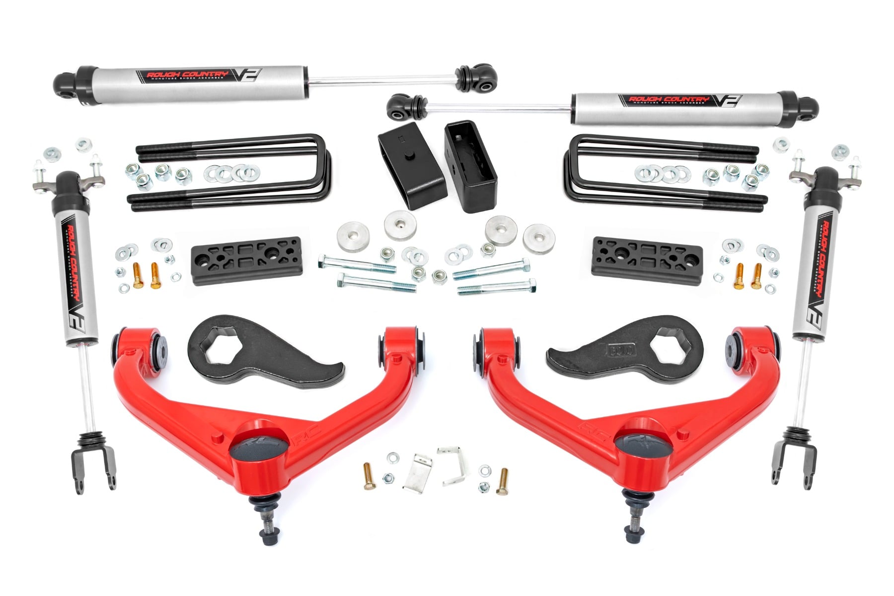 Rough Country 3-Inch Lift Kit with V2 Shocks for Silverado/Sierra HD