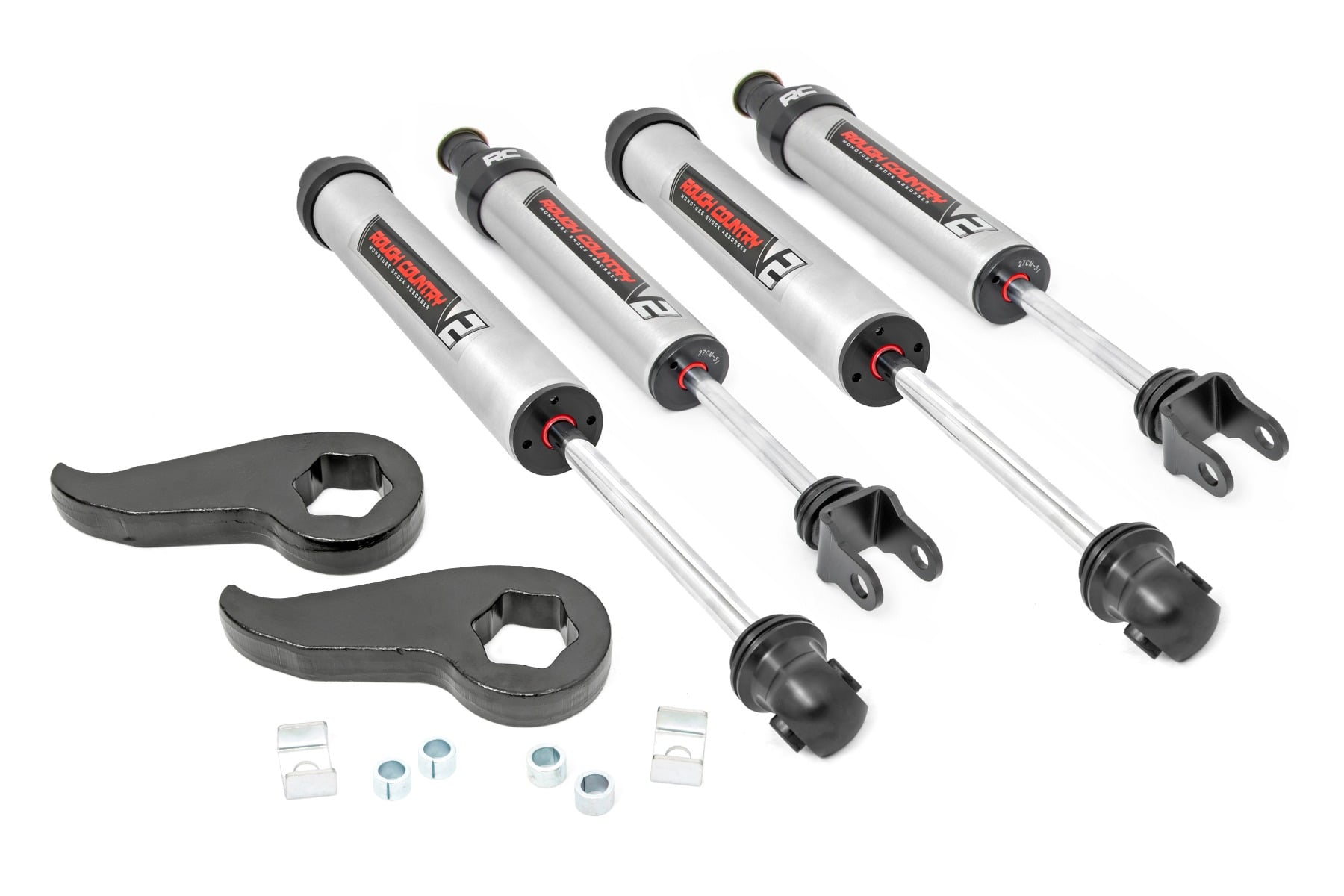1.5-2 in. Leveling Kit with V2 Shocks for Silverado and Sierra HD — Rough Country 959371