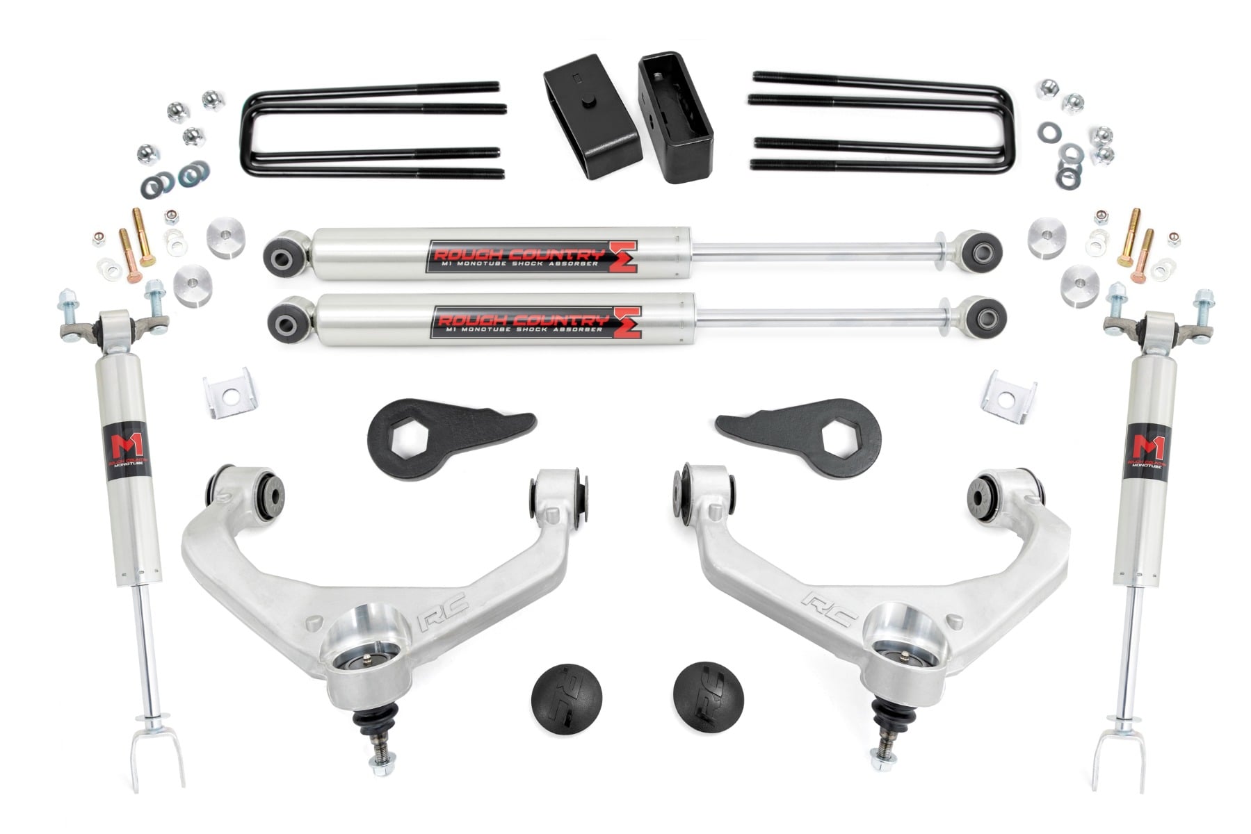 Rough Country 3.5-Inch Lift Kit with M1 Shocks for Silverado/Sierra HD