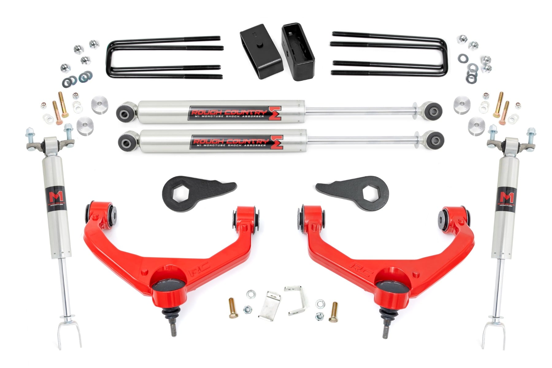 Rough Country 3.5-Inch Lift Kit with M1 Shocks for 2011–2019 Silverado/Sierra HD