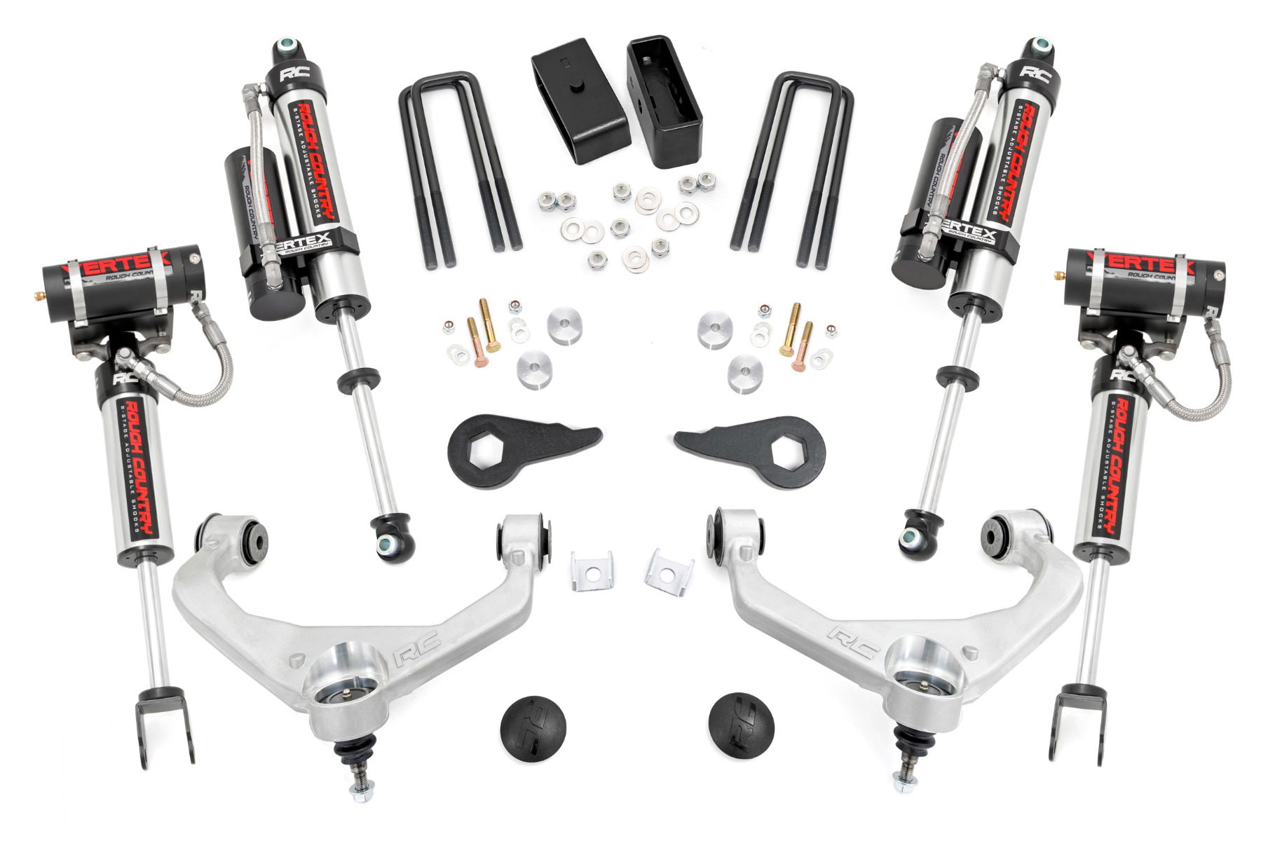 Rough Country 3.5-Inch Lift Kit with Vertex Shocks for Silverado/Sierra