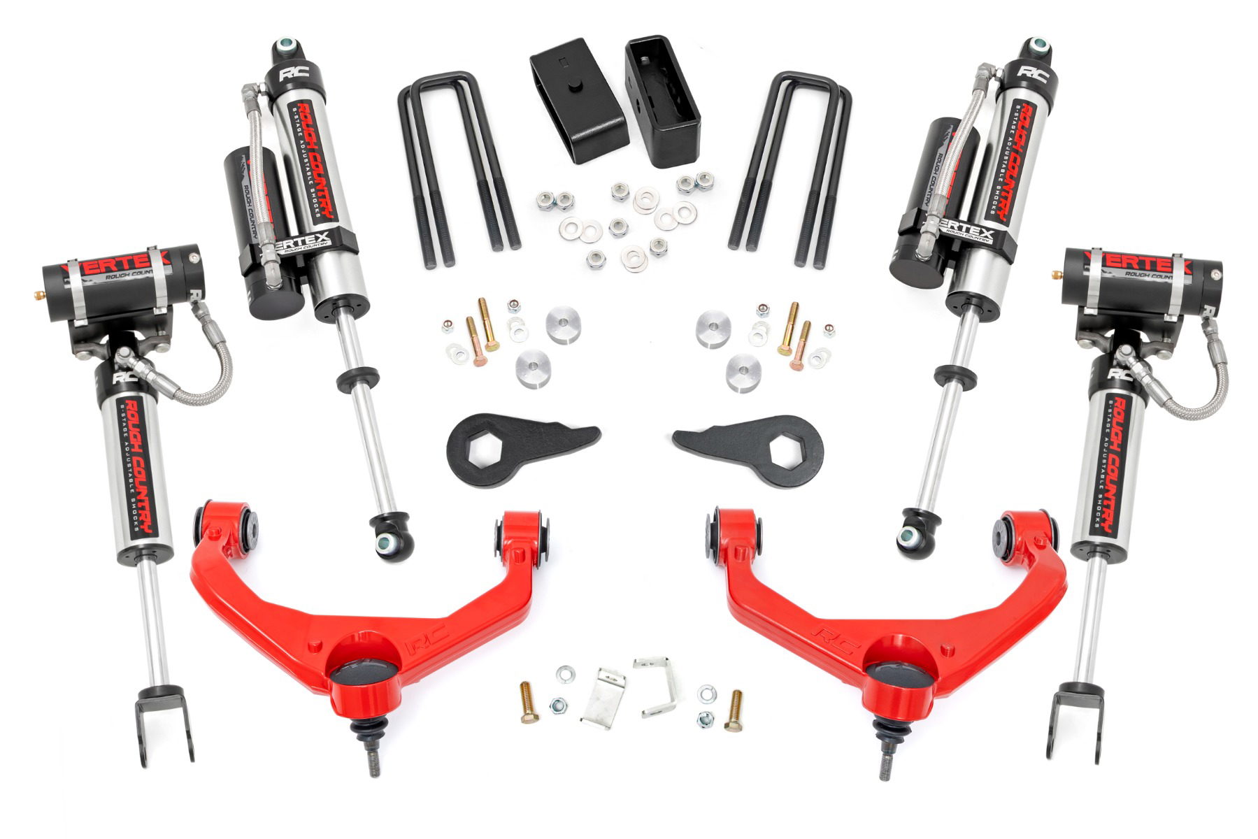 Rough Country 3.5-Inch Lift Kit with Vertex Shocks for Silverado/Sierra HD