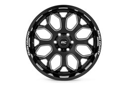 96 Series 8-Spoke Wheel — Gloss Black with Milled Accents — Part 96201006, view 2, Rough Country