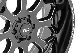 96 Series Gloss Black Wheel with Milled Accents, view 3 — Rough Country 96201011