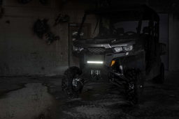 12-Inch Black Series LED Light Bar Kit with Defender Bumper Mount, view 5, Rough Country 97001