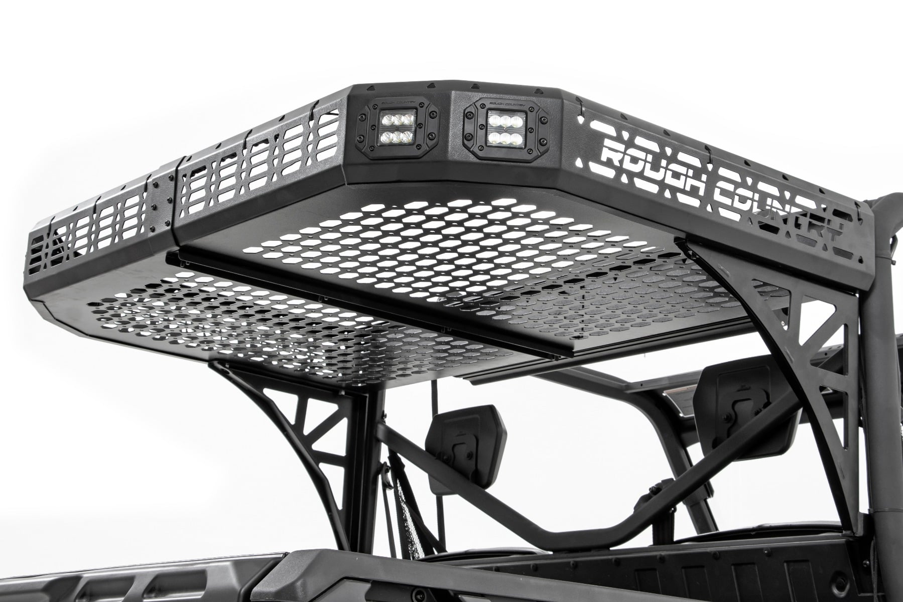 Rough Country Cargo Rack Kit with 2-Inch Black Series LED Pods