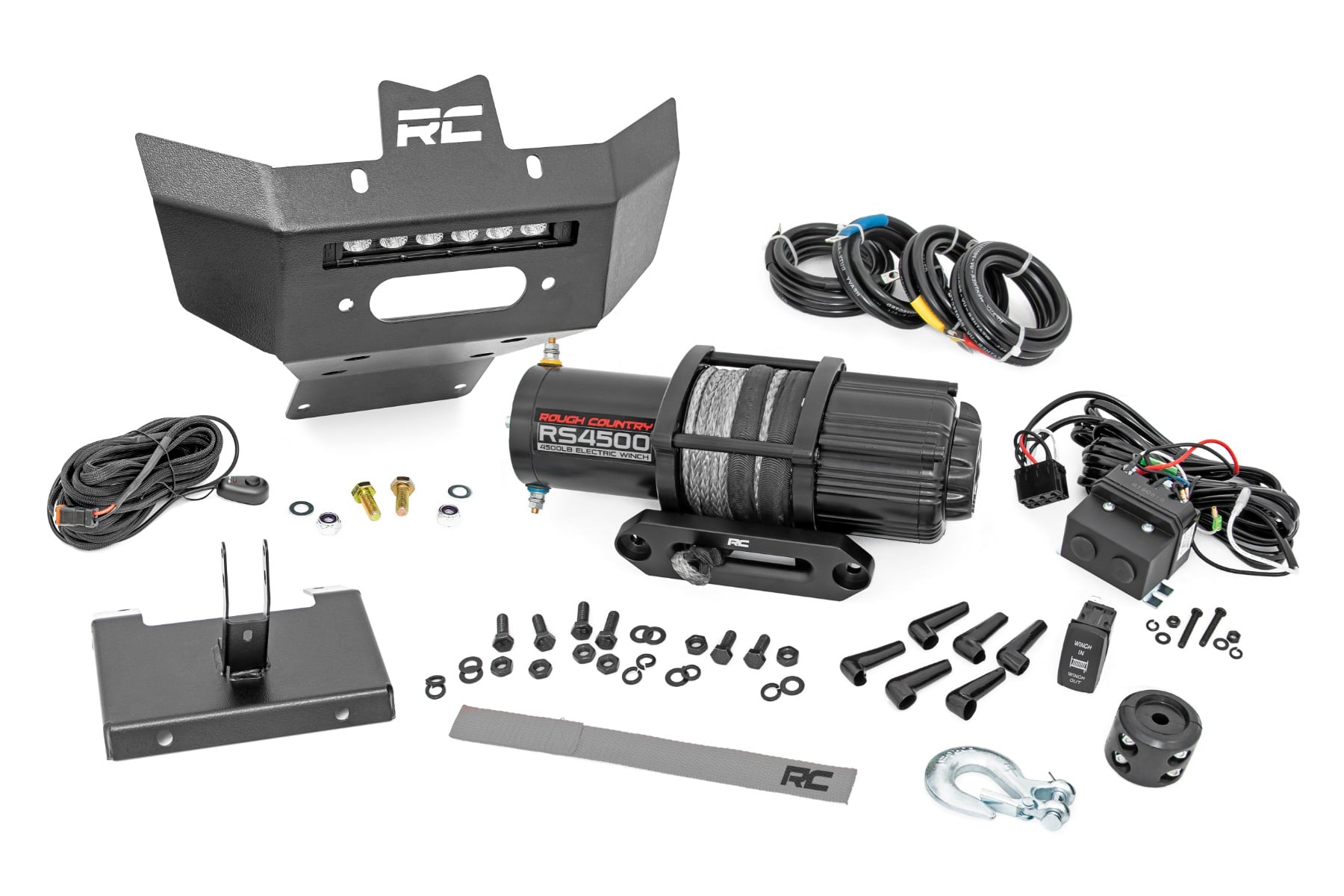 Rough Country Renegade Front Bumper with Winch and 6-Inch LED Bar