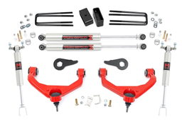 3.5-Inch Lift Kit with M1 Shocks for Silverado/Sierra HD (2011–2019): Red, Rough Country 97540RED