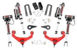 3.5-Inch Lift Kit with Vertex Shocks for Chevy/GMC HD (2011-2019): Red, Rough Country 97550RED