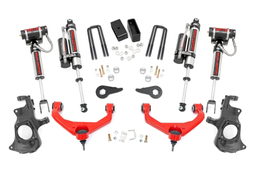 3.5-Inch Lift Kit with Vertex Shocks for Silverado HD (2011–2019): Red, Rough Country 97650RED