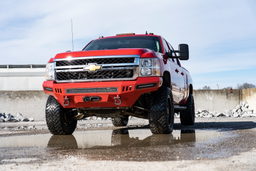 3.5-Inch Lift Kit with V2 Shocks for Silverado/Sierra HD (2011-2019) — Red, view 3, Rough Country 97670RED