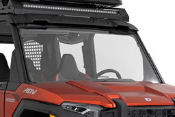 Full Windshield for Polaris XPEDITION ADV and XP (2024-2025) shown installed, Rough Country 98102410