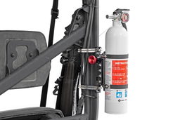 Universal Fire Extinguisher Mount for 2.5–3.5 in Roll Cage shown installed, Rough Country 99013