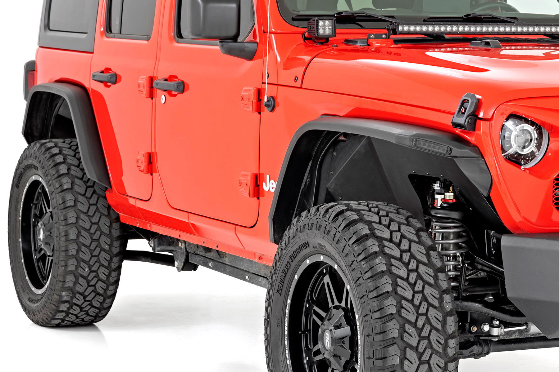 Rough Country High-Clearance LED Flat Fenders for Jeep Wrangler