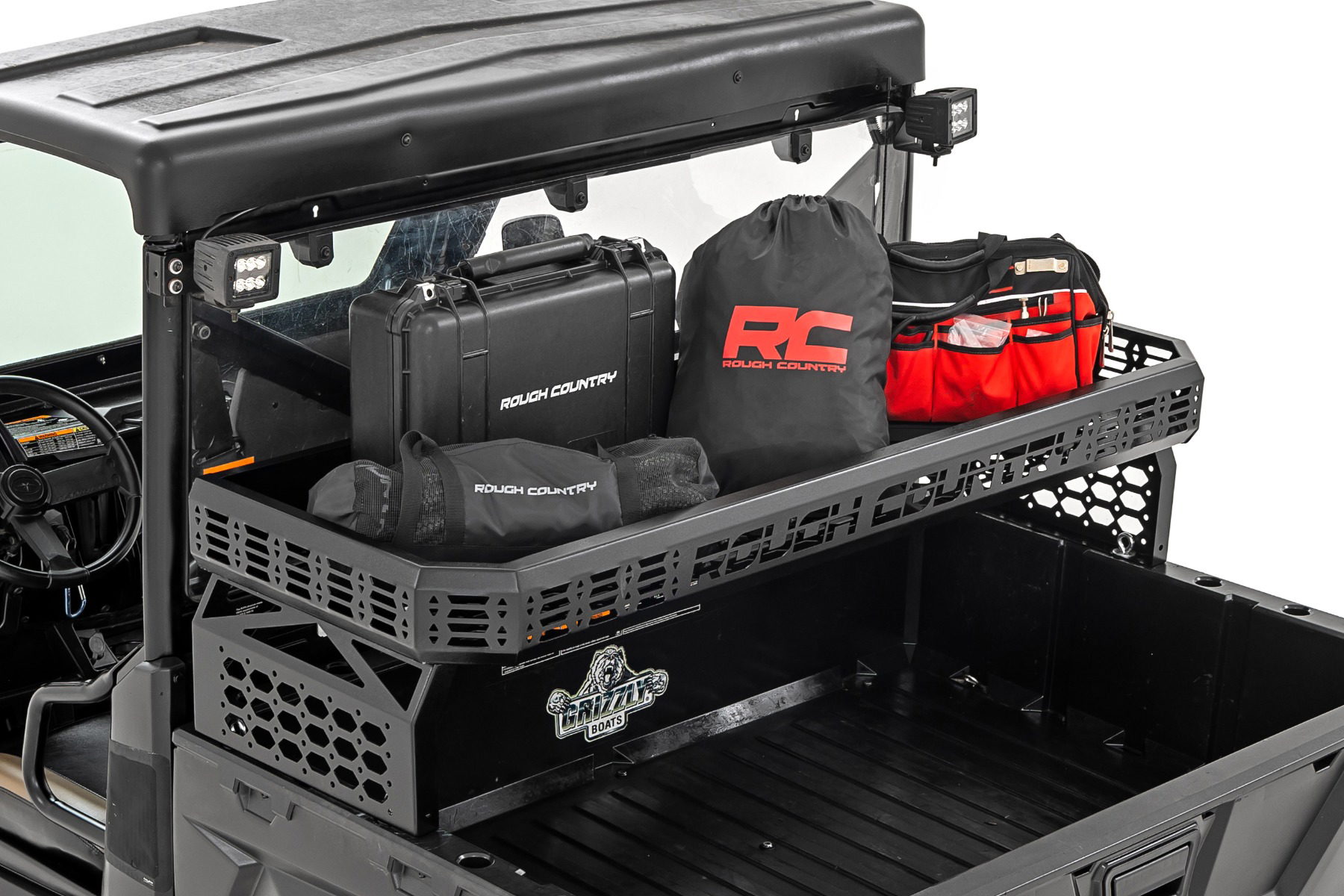 Over Bed Cargo Rack with Molle Panels for UTV Beds, Rough Country 99087